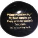 Probably the Best Valentines Day Gifts for him or her you can buy "Happy Valentines Day! My heart Beats for you Every second of the clock. I am yours. And you, are my rock" Engraved Rock Unique gift