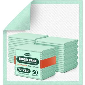 Disposable Bed Pads 30X36, 50 Count Extra Large Underpads for Incontinence Disposable Pads for Adult, Bedwetting Kids or Puppy Pads (90 Grams, Holds 1500ml)