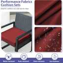 IPYNBAP Outdoor Chair Cushions Set of 4 -Waterproof Outdoor Seat Cushions for Patio Furniture, Patio Chair Cushion with Handle and Ties, Out Door Chair Pads,19x19x3-Square, Burgundy