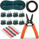 SPT-2 18/2 Christmas Electrical Wire with 8 Vampire Plug 10 Heat Shrink Terminal 39''Heat Shrink Tubing Stripper 18 AWG 2 Conductor Low Voltage Landscape Wire Extension for Outdoor Light(Green,50ft)
