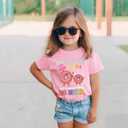 Ritatte Big Sister Shirts for Girls Toddler Kids Big Sister Announcement T-Shirt Cute Donut Sprinkles Graphic Summer Tees Pink,5-6t (120)