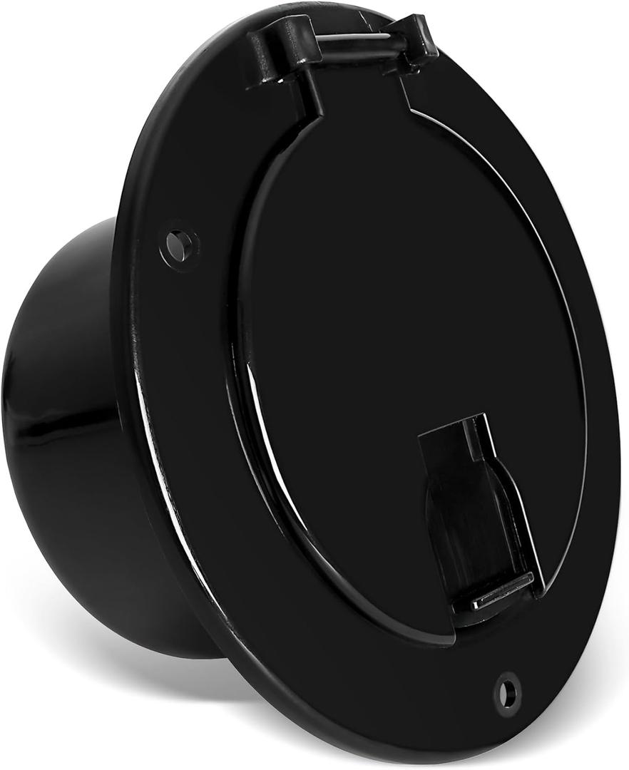RV 5 Inch Round Electric Cable Hatch for 30 and 50 Amp Cords, RV Power Cord Cable Hatch Cover Compatible with Coleman Jayco Pop-Up Camper Travel Tent Trailer Motorhome (Black) RV 5 Inch Round Electric Cable Hatch for 30 and 50 Amp Cords, RV Power Cord Cable Hatch Cover Compatible with Coleman Jayco Pop-Up Camper Travel Tent Trailer Motorhome (Black)