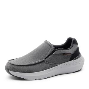 Bruno MArc Men's Slip-On Canvas Loafers, 12, Dark Grey