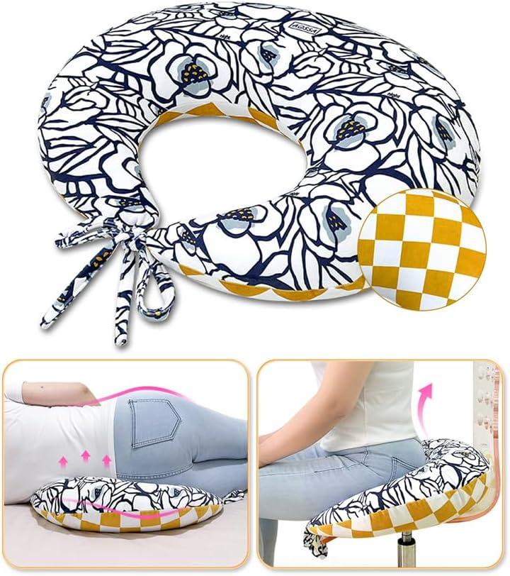 AOSSA BBL Pillow After Surgery for Sleeping Sitting, Booty Butt Pillows, Brazilian Butt Lift Post Surgery Recovery, Driving Donut Pillow, Foam Seat Support Hip Cushion for Chair Bed BBL Wedge Pillow