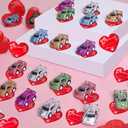 Valentines Day Cards with 24 Pack Pull-Back Racing Car Games Toys Red Heart Prefilled Cars Party Favors for Kids School Students Class Classroom Gifts Prize Exchange Boys Boyfriend Girls