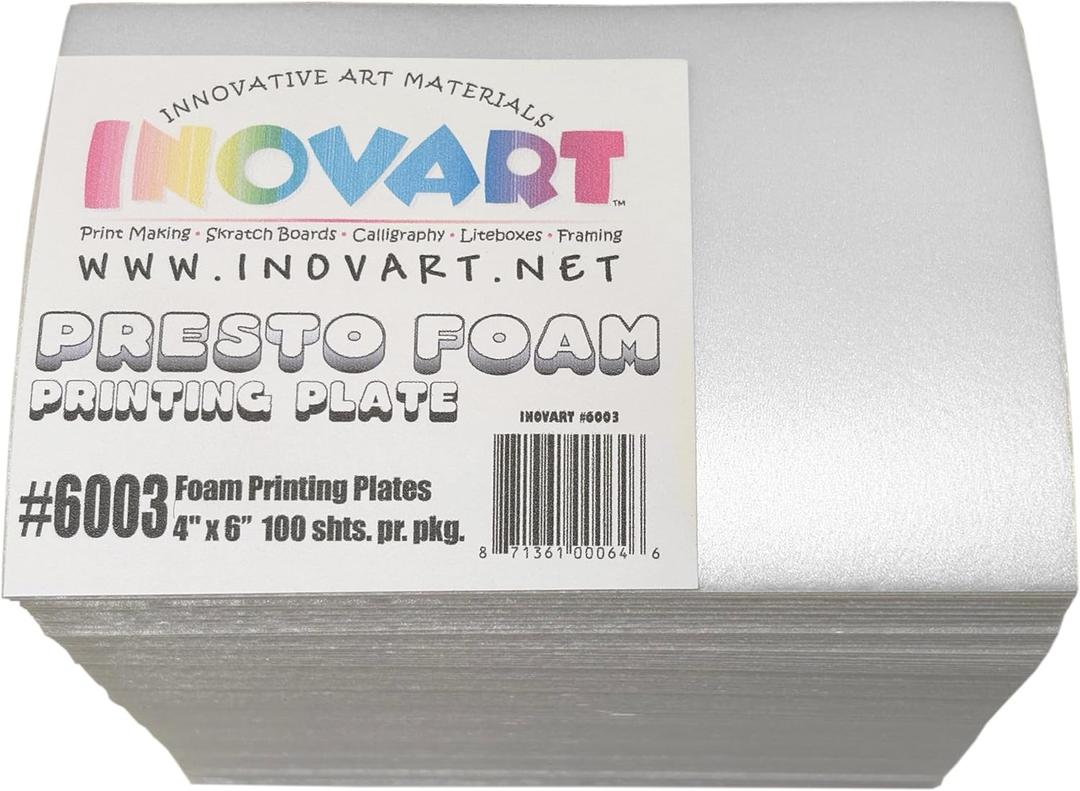 Presto Foam Printing Plates Econo Pack, 4"x6", 100 Sheets
