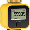 Water Flow Meter with Brass Inlet Metal Thread 3/4 Inch, TRJZWA Measure Gallon/Liter Consumption and Flow Rate for Outdoor Garden Hose Watering RV Water Tank Filling Lawn Sprinkler and Nozzle Sprayer