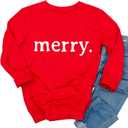 Yimoya Leopard Merry Christmas Tree Sweatshirt Womens Plaid Holiday Merry Blouse Xmas Tops (Small, Red)