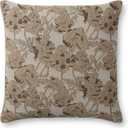 Loloi Chris Loves Julia Matilda Collection PCJ0008 Beige/Mocha 18'' x 18'' Cover Only Cover Pillow (Beige / Mocha)