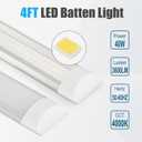 8 Packs 4FT LED Batten Light with 50cm Cable, Ultra-Thin Ceiling Surface Mounted Light, 40W, 4000K, IP20, LED Ceiling Lamp for Garage, Shop, Hallway, Office, Market, ver2