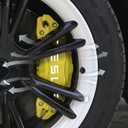 Caliper Covers Set of 4 Compatible with TES l Model 3 Accessories, 2020-2023 18 19 Inch Wheel Hub Front and Rear Brake Caliper Cover with Letter Logo(Yellow)