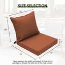 Outdoor Deep Seat Cushion Patio Seat and Back Cushion Set Seasonal Chair Cushion with Removable Cover and Adjustable Buckle for Home and Garden, 22"x22"x3", Brick Red
