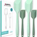 Silicone Spatula Set, Premium Spatulas Silicone Heat Resistant 2 Small & 2 Large Flexible Scraper for Nonstick Cookware, Rubber Spatula for Kitchen Mixing Baking Cooking Use, Soft Spatula - Set of 4 (2 small(high-grade-green)+2 large(fresh-green))