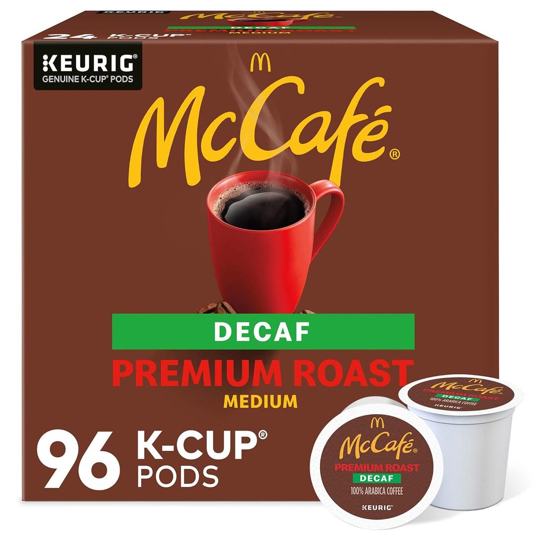 McCafe Premium Roast Decaf Coffee, Single Serve Keurig K-Cup Pods, Decaffeinated, 96 Count (4 Packs of 24)
EXP 2027/05/29