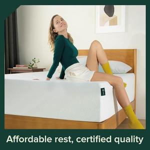 ZINUS 12 Inch Queen Green Tea Memory Foam Mattress [New Version], Fiberglass free, Medium Firm Feel, Zoned Pressure Relief, Certified Safe Foams & Fabric, Mattress in A Box (White)