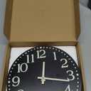 JoFomp Wooden Glow in The Dark Clock, 8 inch Silent Non-Ticking Battery Operated Clock, Energy-Absorbing Luminous Numerals and Hands, Lighted Wall Clock Decoration (Black, 8 INCH)