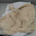 AISENO 48 Inch Christmas Tree Skirt - Beige Faux Fur Plush Holiday Decor for Xmas Tree, Festive Party, Home Decorations