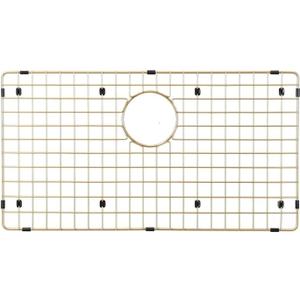 Sinks Protector Matte Gold 304 Stainless Steel Kitchen Sink Bottom Grid, Rack (29 x16)