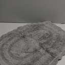 DII Crochet Collection Reversible Bath Mat, Small Oval, 17x24, Gray
