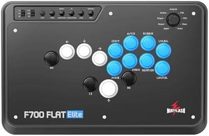 MAYFLASH F700 FLAT Elite Wireless Arcade Stick Leverless All Button Controller with Sanwa buttons Compatible with PS5, PS4, PC, Xbox Series S/X, Switch/Switch 2 and more Support Bluetooth, 2.4G and Wired