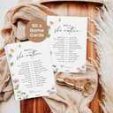 GardenCity Would She Rather, Bridal Shower Games, Baby Shower Games, 50 Cards, Wildflower
