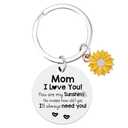 4 x Haukea Mom Birthday Gifts Mother's Day Gifts for Mom from Daughter Son Sunflower Keychain Christmas Gift Mother Keyring (Mom3)