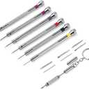 Premium 6PCS Micro Precision Screwdriver Set, 0.8-1.6mm, Extra Replacement Blades for Watch, Eyeglasses, Jewelry, Electronics Repair
