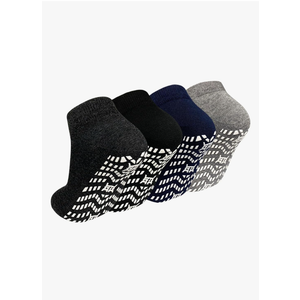 ZAKASA Non-Slip Grip Socks for Men: Non Skid Grippy Socks Anti Slip Gripper for Elderly Hospital Yoga Pilates, Size Large