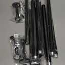 Long Curtain Rods 72-144 Inches(12ft), 1 Diameter Heavy Duty Black Drapery Rod for Large Windows - Adjustable Length to 150 Inch for Living Room & Bedroom Farmhouse, Sturdier Metal Brackets