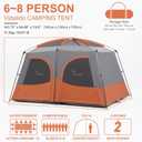 Vidalido Tents，6-8 Person Camping Tent with Extended Vestibule，2 Room Weather Resistant Family Tents，Easy Install Waterproof Outdoor Tent for Backpacking and Camping Hiking