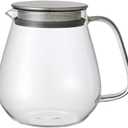 Kinto Stainless Unitea One Touch Teapot 720 Milliliter (24.35 Fl. Oz.) - Heat-resistant Glass Teapot with Stainless Steel Strainer in Lid (Japan Import)