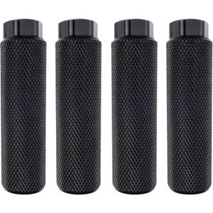 2 Pairs Aluminum Alloy Bike Pegs for Mountain Bike Cycling Rear Stunt Pegs Fit 3/8 inch Axles (Black)