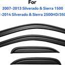 Window Visors Rain Guards for 2007-2013 Chevy Silverado/GMC Sierra 1500, Window Vent Wind Deflectors Visors Shades for 07-14 Silverado/Sierra 2500HD/3500HD Double/Extended Cab