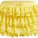 BEAUDRM Women's Ruffle Shorts Y2k Lace Lolita Bloomers Elastic Waist Bottoms Shorts Micro Boy Shorts M