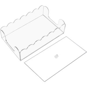 Acrylic Napkin Holder with lid - Clear Scalloped Design,Napkin Holder for Bathroom,Guest Towels Disposable Hand Towel Holder for Weddings,Hotels Decor (9 * 5.1 * 2.4in)