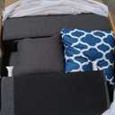 127" Modular Sectional Sofa with Movable Ottoman&Nailhead Trim Armrest,L-Shape Convertible Couch W/Cup Holder,USB Port&Hidden Storage Box,7 Seat Chenille Sectionals,6 Pillow,for Living Room,Gray