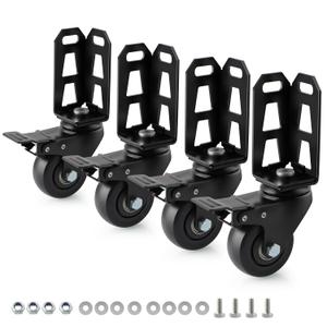 75mm Storage Rack Caster Wheels with Brakes, 2 Pack Storage Shelf Accessories, Fit for Boltless Self Locking Shelving Racks, Total Load Capacity 453.6kg/1000lbs