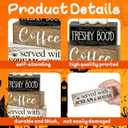 4 Pcs Halloween Table Decorations, Wooden Ghost Coffee Bar Decor, Fall Farmhouse Tiered Tray Signs, Rustic Boo Tabletop Centerpiece for Home Kitchen Office Shelf