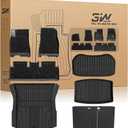 3W Tesla Model 3 Highland 2024-2026 Floor Mats & Cargo Liner
Full Set with Metal Pedal, Include Starry Sky Carpets, All Weather TPE, Custom Fit Rear Trunk Mat, Model 3 Accessories, Black