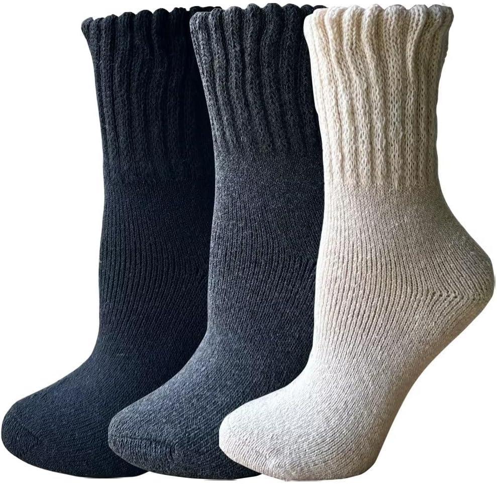 Yoicy Womens Super Thick Wool Socks - Soft Warm Comfort Casual Crew Winter Socks (Pack of 3-5), Multicolor