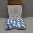 Poen 24 Pcs Christmas Balls Ornaments 3 Size Satin Silk Xmas Hanging Ball Decorations Luxury Shatterproof Christmas Tree Decor for Xmas Holiday Wedding Party Decoration(Lake Blue)