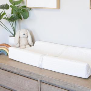 Regalo Baby Basics Changing Pad with Non-Slip Grip System, Waterproof Diaper Changing Pad for Dresser or Changing Table, Contoured Infant Changing Pad with Safety Strap, White