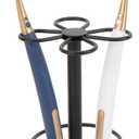 HarJue Toothbrush Holder Stand for Bathroom, Metal Toothbrush Organizer with Marble Base, Toothbrush Storage Collection for Family, Suitable for Home Hotel Countertop Vanity (Small, Matte Black)