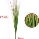 8pcs 27" Outdoor Artificial Plants Faux Onion Grass Artificial Tall Grass Plants Outdoor Faux Fake Grass Greenery Fake Shrubs Plant (8, Green)