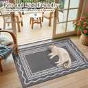 Ileading Indoor Door Mat 2x3ft, Absorbent Dog Muddy Paws Mats, Low-Profile Entrance Small Runner Carpet with Non-Slip Rubber Backing, Washable Inside Welcome Mat for Hallway,Entryway,Kitchen (Grey)