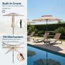 Patio Umbrella, 2 Tier Outdoor Table Umbrella, Large Vented Market Umbrellas with Push Button Tilt and Crank, 8 Sturdy Ribs for Backyard, Deck, Pool, UPF50+ UV Protection
