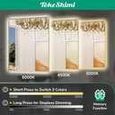 TokeShimi 40"x 32" Bathroom Mirror Backlit with Gold Frame, Dimmable Backlight LED Lighted Vanity Mirror with Shatter-Proof, Memory, 3 Colors, Anti-Fog Mirror with HD Tempered Glass
