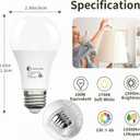 6-Packs A19 LED Light Bulbs,100 Watt Equivalent 2700K Soft Warm White Bright Bulbs Efficient 13W,1500 Lumens E26 Base, Non-Dimmable, 15000-Hour Lifespan for Bedroom, Living Room, Office