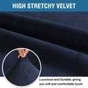 H.VERSAILTEX Stretch Velvet Sofa Covers for 3 Cushion Couch Covers Furniture Protector Soft with Non Slip Elastic Bottom, Crafted from Thick Comfy Rich Velour (Large Sofa 90"-97", Navy)