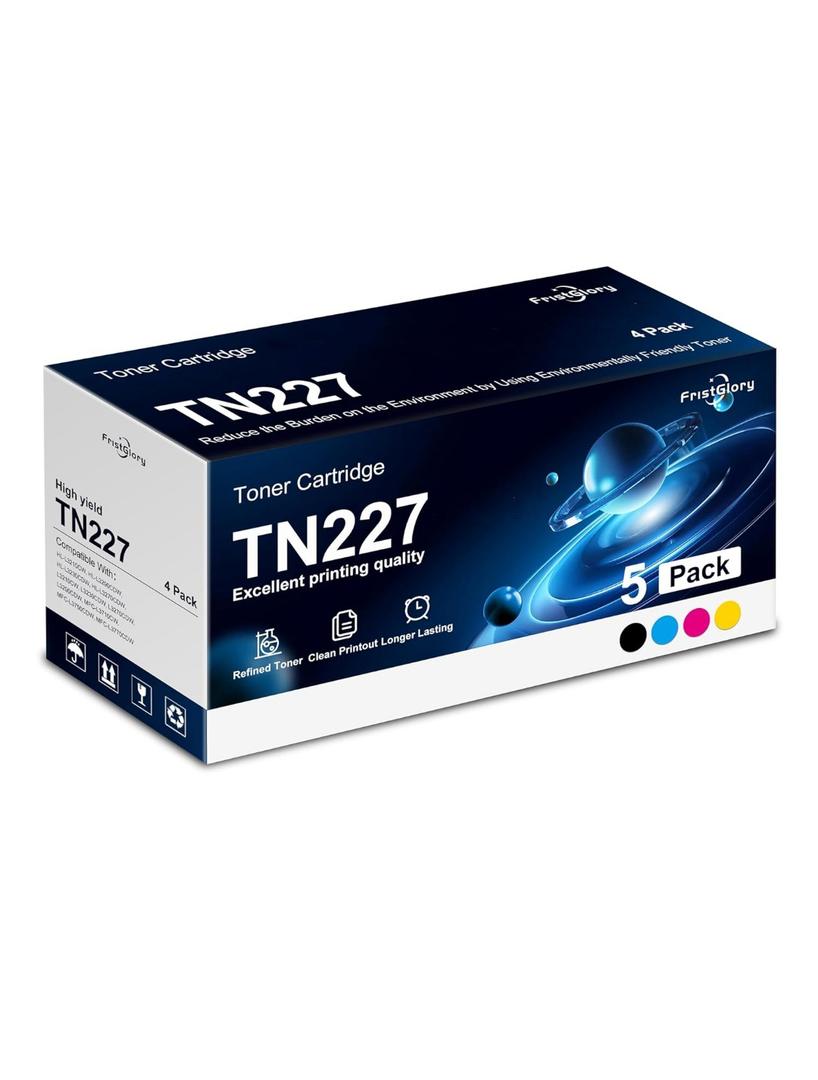 TN227 Toner Cartridge Remanufactured Combo Pack Replacement for TN-227 TN223 TN-227BK/C/M/Y for HL-L3270CDW HL-L3210CW MFC-L3770CDW HL-L3290CDW MFC-L3750CDW Printer 5-Pack